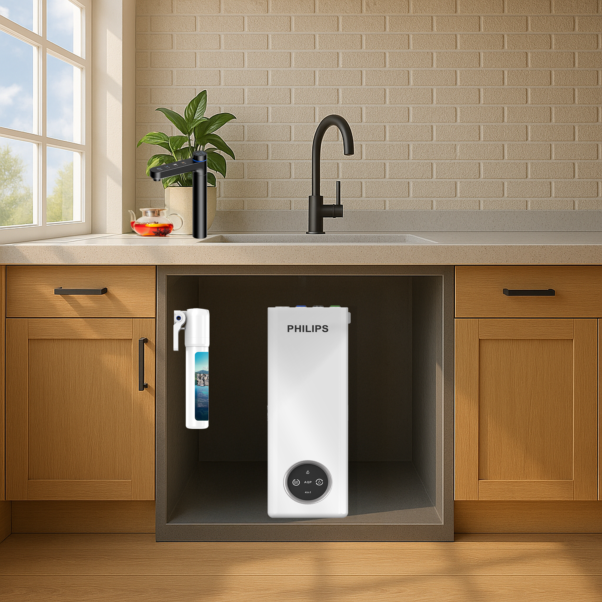 PHILIPS｜RO瞬熱廚下型淨水器｜RO水通道蛋白膜｜智能瞬熱龍頭｜AUT9321